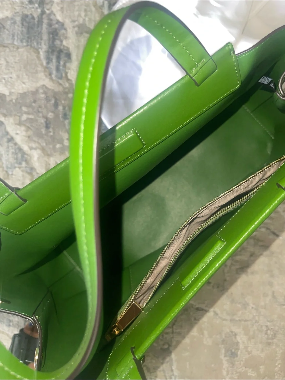 Michael Kors Lime Green Leather Floral Applique Tote